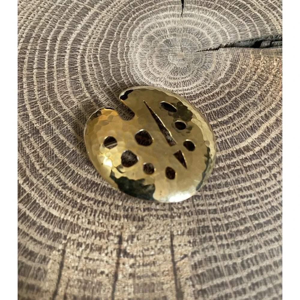 Vintage Signed Joe Schmidlin Artisan 12K Gold Plated Sterling Pin Pendant